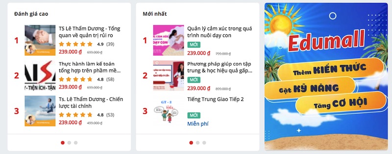 Nhược điểm của Edumall