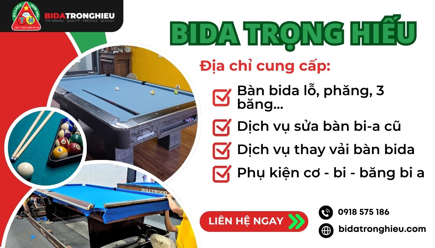 Mua bàn bida nhập khẩu cao cấp tại Bida Trọng Hiếu 