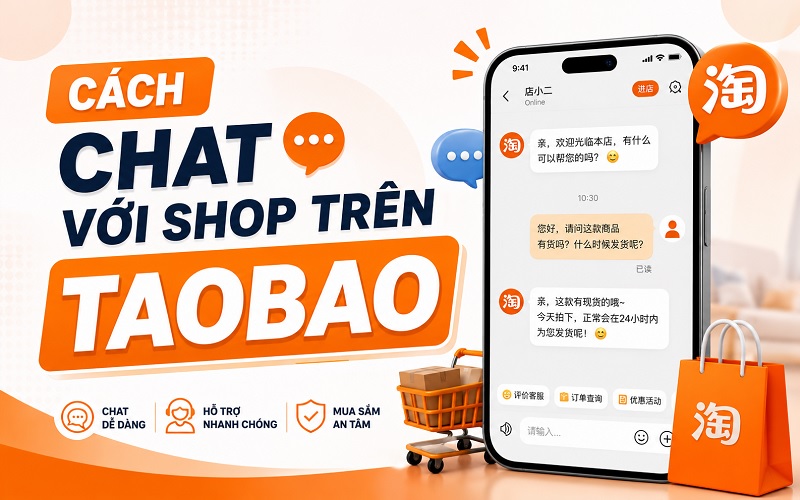 cách chat với shop trên Taobao