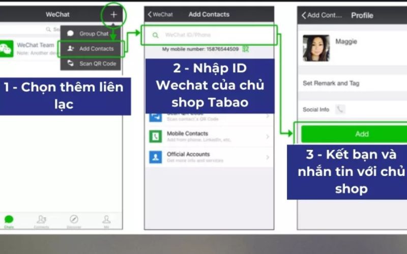 cách chat với shop Taobao qua WeChat